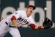 ANAHEIM, CA - SEPTEMBER 26: Mike Trout #27 of the Los Angeles Angels of Anaheim makes a catch on a ball hit by Mike Napoli (not pictured) of the Texas Rangers in the eighth inning at Angel Stadium of Anaheim on September 26, 2011 in Anaheim, California. (Photo by Jeff Gross/Getty Images)