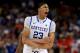 NEW ORLEANS, LA - MARCH 31: Anthony Davis #23 of the Kentucky Wildcats reacts late in the second half against the Louisville Cardinals during the National Semifinal game of the 2012 NCAA Division I Men's Basketball Championship at the Mercedes-Benz Superdome on March 31, 2012 in New Orleans, Louisiana. (Photo by Ronald Martinez/Getty Images)