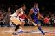 NEW YORK - NOVEMBER 15: Terrence Jones #3 of the Kentucky Wildcats drives the ball against Thomas Robinson #0 of the Kansas Jayhawks during the 2011 State Farms Champions Classic at Madison Square Garden on November 15, 2011 in New York City. (Photo by Chris Trotman/Getty Images)