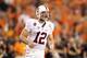 GLENDALE, AZ - JANUARY 02: Andrew Luck #12 of the Stanford Cardinal looks on against the Oklahoma State Cowboys during the Tostitos Fiesta Bowl on January 2, 2012 at University of Phoenix Stadium in Glendale, Arizona. Oklahoma State won 41-38 in overtime. (Photo by Christian Petersen/Getty Images)