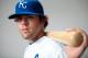 SURPRISE, AZ - FEBRUARY 29: Mike Moustakas #8 of the Kansas City Royals poses during photo day at the Surprise Sports Complex on February 29, 2012 in Surprise, Arizona. (Photo by Rob Tringali/Getty Images)