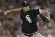 DETROIT - SEPTEMBER 04: Addison Reed #43 of the Chicago White Sox pitches in the fourth inning during the game against the Detroit Tigers at Comerica Park on September 4, 2011 in Detroit, Michigan. (Photo by Leon Halip/Getty Images)