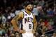 NEWARK, NJ - MARCH 19: Deron Williams #8 of the New Jersey Nets looks on against the Cleveland Cavaliers at Prudential Center on March 19, 2012 in Newark, New Jersey. NOTE TO USER: User expressly acknowledges and agrees that, by downloading and or using this photograph, User is consenting to the terms and conditions of the Getty Images License Agreement. (Photo by Chris Chambers/Getty Images)