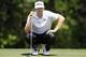 HUMBLE, TX - APRIL 01: Hunter Mahan lines up his birdie putt on the second hole during the final round of the Shell Houston Open at Redstone Golf Club on April 1, 2012 in Humble, Texas. (Photo by Matt Sullivan/Getty Images)