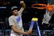 NEW ORLEANS, LA - APRIL 02: Anthony Davis #23 of the Kentucky Wildcats celebrates before he cuts down the net after the Wildcats defeat the Kansas Jayhawks 67-59 in the National Championship Game of the 2012 NCAA Division I Men's Basketball Tournament at the Mercedes-Benz Superdome on April 2, 2012 in New Orleans, Louisiana. (Photo by Jeff Gross/Getty Images)