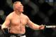 LAS VEGAS - JULY 11: Brock Lesnar reacts after knocking out Frank Mir during their heavyweight title bout during UFC 100 on July 11, 2009 in Las Vegas, Nevada. (Photo by Jon Kopaloff/Getty Images)