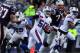 FOXBORO, MA - JANUARY 1: Nick Barnett #50 of the Buffalo Bills runs against the New England Patriots runs at Gillette Stadium on January 1, 2012 in Foxboro, Massachusetts. (Photo by Jim Rogash/Getty Images)