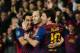 BARCELONA, SPAIN - APRIL 03: Andres Iniesta (C) of FC Barcelona celebrates scoring with his teammates Lionel Messi (R) and Xavi Hernandez during the Champions League quarter-final second leg match between FC Barcelona and AC Milan at the Camp Nou stadium on April 3, 2012 in Barcelona, Spain. (Photo by Jasper Juinen/Getty Images)