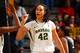 DENVER, CO - APRIL 01: Brittney Griner #42 of the Baylor Bears reacts in the first half against the Stanford Cardinal during the National Semifinal game of the 2012 NCAA Division I Women's Basketball Championship at Pepsi Center on April 1, 2012 in Denver, Colorado. (Photo by Doug Pensinger/Getty Images)