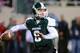 EAST LANSING, MI - OCTOBER 22: Kirk Cousins #8 of the Michigan State Spartans throws a pass in the third quarter against the Wisconsin Badgers at Spartan Stadium on October 22, 2011 in East Lansing, Michigan. The Spartans defeated the Badgers 37-31 on the final play of the game. (Photo by Mark Cunningham/Getty Images)