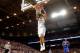ST LOUIS, MO - MARCH 25: James Michael McAdoo #43 of the North Carolina Tar Heels dunks in the first half against Thomas Robinson #0 of the Kansas Jayhawks during the 2012 NCAA Men's Basketball Midwest Regional Final at Edward Jones Dome on March 25, 2012 in St Louis, Missouri. (Photo by Andy Lyons/Getty Images)