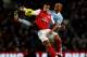 MANCHESTER, ENGLAND - DECEMBER 18: Robin van Persie of Arsenal tangles with Vincent Kompany of Manchester City during the Barclays Premier League match between Manchester City and Arsenal at the Etihad Stadium on December 18, 2011 in Manchester, England. (Photo by Clive Brunskill/Getty Images)