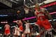 CHICAGO, IL - MARCH 12: Derrick Rose #1 of the Chicago Bulls lets out a scream after dunking the ball against the New York Knicks at the United Center on March 12, 2012 in Chicago, Illinois. The Bulls defeated the Knicks 104-99. NOTE TO USER: User expressly acknowledges and agrees that, by downloading and or using this photograph, User is consenting to the terms and conditions of the Getty Images License Agreement. (Photo by Jonathan Daniel/Getty Images)