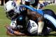 JACKSONVILLE, FL - SEPTEMBER 11: Maurice Jones-Drew #32 of the Jacksonville Jaguars is tackled by William Hayes #95 of the Tennessee Titans during the season opener game at EverBank Field on September 11, 2011 in Jacksonville, Florida. (Photo by Sam Greenwood/Getty Images)