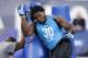 INDIANAPOLIS, IN - FEBRUARY 27: Linebacker Courtney Upshaw of Alabama takes part in a drill during the 2012 NFL Combine at Lucas Oil Stadium on February 27, 2012 in Indianapolis, Indiana. (Photo by Joe Robbins/Getty Images)