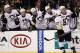BOSTON, MA - APRIL 03: Sidney Crosby #87 of the Pittsburgh Penguins is congratulated by teammates after he scored in the second period against the Boston Bruins on April 3, 2012 at TD Garden in Boston, Massachusetts. (Photo by Elsa/Getty Images)
