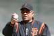 SCOTTSDALE, AZ - MARCH 10: Hall of Famer Willie Mays of the San Francisco Giants throws out the first pitch before the Round 1 Pool B Game of the World Baseball Classic between Team USA and Team South Africa at Scottsdale Stadium on March 10, 2006 in Scottsdale, Arizona. (Photo by Jed Jacobsohn/Getty Images)