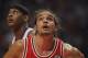 CHICAGO, IL - MARCH 12: Joakim Noah #13 of the Chicago Bulls waits for the ball on a free-throw in front of Camelo Anthony #7 of the New York Knicks at the United Center on March 12, 2012 in Chicago, Illinois. The Bulls defeated the Knicks 104-99. NOTE TO USER: User expressly acknowledges and agrees that, by downloading and or using this photograph, User is consenting to the terms and conditions of the Getty Images License Agreement. (Photo by Jonathan Daniel/Getty Images)