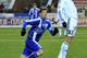 NOVOSIBIRSK, RUSSIA - NOVEMBER 20: Velice Sumulikoski (L) of FC Sibir Novosibirsk battles for the ball with Aleksandr Kharitonov of FC Tom Tomsk during the Russian Football League Championship match between FC Sibir and FC Tom on November 20, 2010 in Novosibirsk, Russia. (Photo by Ilnar Salakhiev/Epsilon/Getty Images)