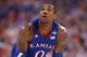 ST LOUIS, MO - MARCH 25: Thomas Robinson #0 of the Kansas Jayhawks looks on against the North Carolina Tar Heels during the 2012 NCAA Men's Basketball Midwest Regional Final at Edward Jones Dome on March 25, 2012 in St Louis, Missouri. Kansas won 80-67. (Photo by Andy Lyons/Getty Images)
