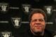 ALAMEDA, CA - JANUARY 30: Raiders general manager Reggie McKenzie looks on during a press conference on January 30, 2012 in Alameda, California. Dennis Allen was introduced as the new coach of the Oakland Raiders, replacing Hue Jackson who was fired after one season. (Photo by Justin Sullivan/Getty Images)