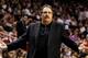 MIAMI, FL - FEBRUARY 19: Orlando Magic head coach Stan Van Gundy reacts during a game against the Miami Heat at American Airlines Arena on February 19, 2012 in Miami, Florida. NOTE TO USER: User expressly acknowledges and agrees that, by downloading and/or using this Photograph, User is consenting to the terms and conditions of the Getty Images License Agreement. (Photo by Mike Ehrmann/Getty Images)