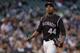 DENVER, CO - JUNE 09: Starting pitcher Juan Nicasio #44 of the Colorado Rockies heads for the dugout after the fifth inning against the Los Angeles Dodgers at Coors Field on June 9, 2011 in Denver, Colorado. (Photo by Doug Pensinger/Getty Images)
