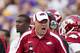 BATON ROUGE, LA - NOVEMBER 25: Head Coach Bobby Petrino of the Arkansas Razorbacks yells at a official during a game against the LSU Tigers at Tiger Stadium on November 25, 2011 in Baton Rouge, Louisiana. The Tigers defeated the Razorbacks 41 to 17. (Photo by Wesley Hitt/Getty Images)