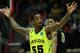 Pierre Jackson showing off the "electricity" uniforms.