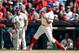 PHILADELPHIA, PA - APRIL 09: Freddy Galvis #13 of the Philadelphia Phillies hits a double for his first major league hit during the home opener against the Miami Marlins at Citizens Bank Park on April 9, 2012 in Philadelphia, Pennsylvania. The Marlins won 6-2. (Photo by Drew Hallowell/Getty Images)