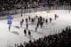 UNIONDALE, NY - APRIL 05: The New York Islanders salute the crowd following the final home game against the Winnipeg Jets at the Nassau Veterans Memorial Coliseum on April 5, 2012 in Uniondale, New York. The Islanders defeated the Jets 5-4. (Photo by Bruce Bennett/Getty Images)