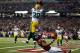 ATLANTA, GA - JANUARY 15: Tramon Williams #38 of the Green Bay Packers intercepts a pass in the endzone against Michael Jenkins #12 of the Atlanta Falcons during their 2011 NFC divisional playoff game at Georgia Dome on January 15, 2011 in Atlanta, Georgia. (Photo by Chris Graythen/Getty Images)