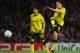LONDON, ENGLAND - NOVEMBER 23: Shinji Kagawa of Dortmund looks on as Robert Lewandowski of Dortmund takes a shot during the UEFA Champions League Group F match between Arsenal FC and Borussia Dortmund at Emirates Stadium on November 23, 2011 in London, England. (Photo by Mike Hewitt/Getty Images)