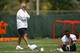 DAVIE, FL - MAY 02: Executive Vice President of Football Operations Bill Parcells (L) walks past a player at practice on during Miami Dolphins Rookie Mini Camp on May 2, 2008 at the Dolphins practice facility in Davie, Florida. (Photo by Marc Serota/Getty Images)