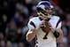LANDOVER, MD - DECEMBER 24: Quarterback Christian Ponder #7 of the Minnesota Vikings looks for open teammates against the Washington Redskins at FedEx Field on December 24, 2011 in Landover, Maryland. The Minnesota Vikings won, 33-26. (Photo by Patrick Smith/Getty Images)