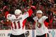 PHILADELPHIA, PA - MARCH 31: Daniel Alfredsson #11 of the Ottawa Senators celebrates his first period goal with teammate Erik Karlsson #65 (R) against the Philadelphia Flyers at Wells Fargo Center on March 31, 2012 in Philadelphia, Pennsylvania. (Photo by Rob Carr/Getty Images)