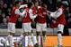 WOLVERHAMPTON, ENGLAND - APRIL 11: Robin van Persie of Arsenal celebrates after scoring their first goal from the penalty spot during the Barclays Premier League match between Wolverhampton Wanderers and Arsenal at Molineux on April 11, 2012 in Wolverhampton, England. (Photo by Scott Heavey/Getty Images)
