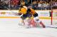 NASHVILLE, TN - MARCH 10: Shea Weber #6 of the Nashville Predators defends Darren Helm #43 of the Detroit Red Wings at Bridgestone Arena on March 10, 2012 in Nashville, Tennessee. (Photo by Frederick Breedon/Getty Images)