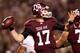 COLLEGE STATION, TX - NOVEMBER 24: Ryan Tannehill #17 of the Texas A&M Aggies throws a pass against the Texas Longhorns in the first half of a game at Kyle Field on November 24, 2011 in College Station, Texas. (Photo by Darren Carroll/Getty Images)