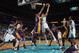 NEW ORLEANS, LA - APRIL 09: Chris Kaman #35 of the New Orleans Hornets shoots the ball over Andrew Bynum #17 of the Los Angeles Lakers at New Orleans Arena on April 9, 2012 in New Orleans, Louisiana. NOTE TO USER: User expressly acknowledges and agrees that, by downloading and or using this photograph, User is consenting to the terms and conditions of the Getty Images License Agreement. (Photo by Chris Graythen/Getty Images)