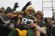 GREEN BAY, WI - JANUARY 01: Jordy Nelson #87 of the Green Bay Packers leaps into the stands after scoring a touchdown against the Detroit Lions at Lambeau Field on January 1, 2012 in Green Bay, Wisconsin. (Photo by Jonathan Daniel/Getty Images)