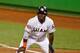 MIAMI, FL - APRIL 04: Jose Reyes #7 of the Miami Marlins looks on during Opening Day against the St. Louis Cardinals at Marlins Park on April 4, 2012 in Miami, Florida. (Photo by Mike Ehrmann/Getty Images)