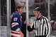 NEW YORK, NY - APRIL 14: Linesman Brian Murphy #93 escourts Brandon Dubinsky #17 of the New York Rangers off the ice after a game misconduct in the game against the Ottawa Senators in Game Two of the Eastern Conference Quarterfinals during the 2012 NHL Stanley Cup Playoffs at Madison Square Garden on April 14, 2012 in New York City. (Photo by Bruce Bennett/Getty Images)