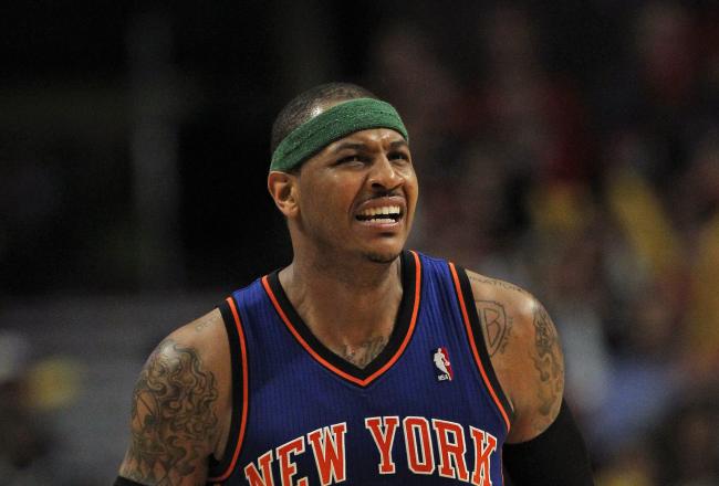 Carmelo has been great today with 16 points, 6 rebounds and 3 assists before the half.