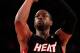 NEW YORK, NY - APRIL 15: Dwyane Wade #3 of the Miami Heat shoots a free throw against the New York Knicks at Madison Square Garden on April 15, 2012 in New York City. NOTE TO USER: User expressly acknowledges and agrees that, by downloading and/or using this Photograph, user is consenting to the terms and conditions of the Getty Images License Agreement. (Photo by Chris Trotman/Getty Images)