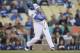 LOS ANGELES, CA - APRIL 14: Matt Kemp #27 of the Los Angeles Dodgers hits his second home run of the game against the San Diego Padres in the second inning during the MLB game at Dodger Stadium on April 14, 2012 in Los Angeles, California. (Photo by Victor Decolongon/Getty Images)