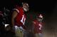 SAN FRANCISCO, CA - JANUARY 14: Quarterbacks Alex Smith #11 and Colin Kaepernick #7 of the San Francisco 49ers prepare to take the field for the start of the NFC Divisional playoff game against the New Orleans Saints at Candlestick Park on January 14, 2012 in San Francisco, California. (Photo by Ezra Shaw/Getty Images)
