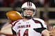 FAYETTEVILLE, AR - NOVEMBER 5: Quarterback Connor Shaw #14 of the South Carolina Gamecocks throws a pass against the Arkansas Razorbacks at Donald W. Reynolds Stadium on November 5, 2011in Fayetteville, Arkansas. The Razorbacks defeated the Gamecocks 44 to 28. (Photo by Wesley Hitt/Getty Images)