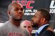 ATLANTA, GA - FEBRUARY 16: Fighters Jon Jones (L) and Rashad Evans pose after a press conference promoting UFC 145: Jones v Evans at Philips Arena on February 16, 2012 in Atlanta, Georgia. (Photo by Scott Cunningham/Getty Images)