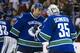 VANCOUVER, CANADA - NOVEMBER 29: Goalie Roberto Luongo #1 of the Vancouver Canucks congratulates goalie Cory Schneider #35 after defeating the Columbus Blue Jackets in NHL action on November 29, 2011 at Rogers Arena in Vancouver, British Columbia, Canada. (Photo by Rich Lam/Getty Images)